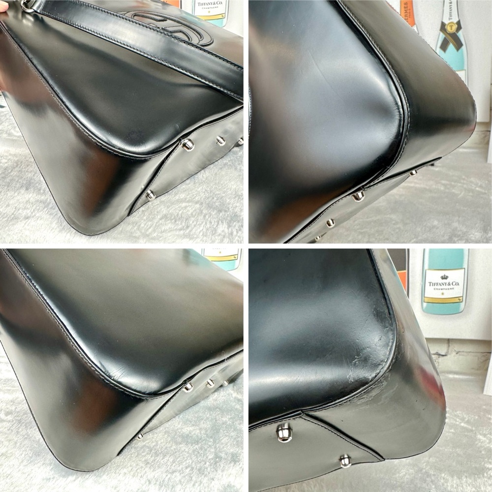Gucci Matte Black Patent Leather 2-Way Shoulder bag or crossbody - Picture 7 of 15